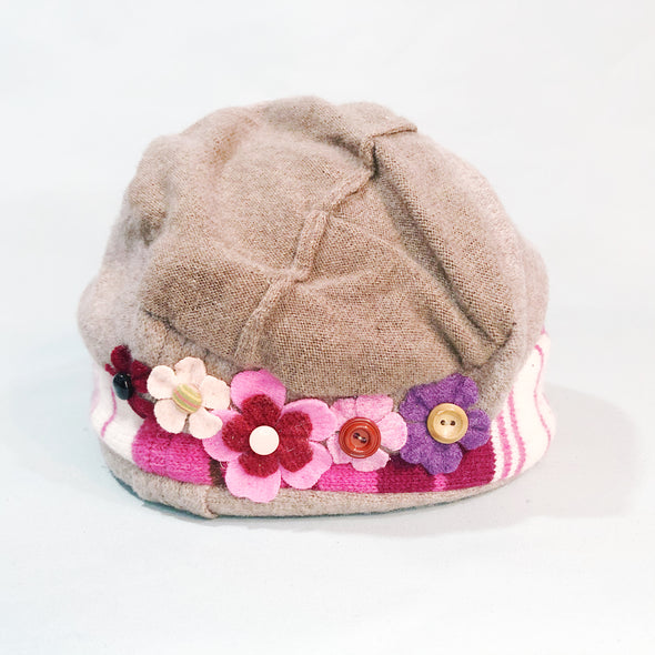 Brown and Pink beanie hat