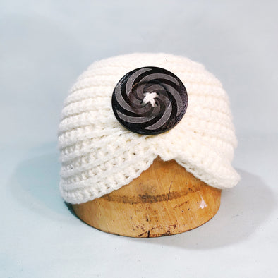 Ivory crochet turban