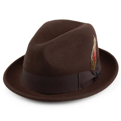 Crushable brown trilby