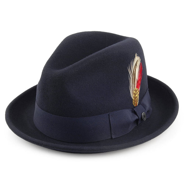 Crushable navy trilby