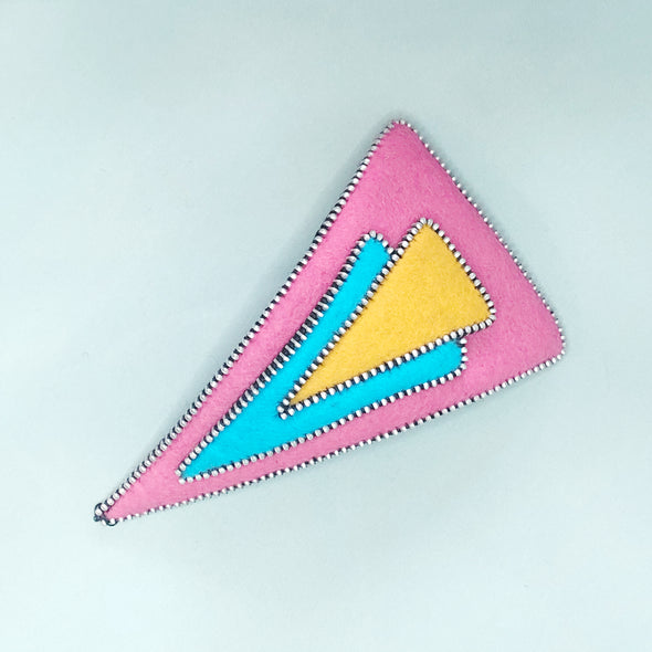 Triangles zip & felt fascinator